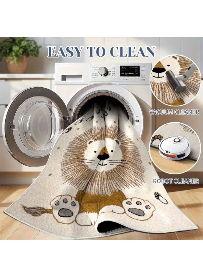 Factory Price Lion and Paw Kids Cushion Play Mat Rug – Soft Padded Carpet with Non-Slip Backing, 160 x 200 cm - Image 4